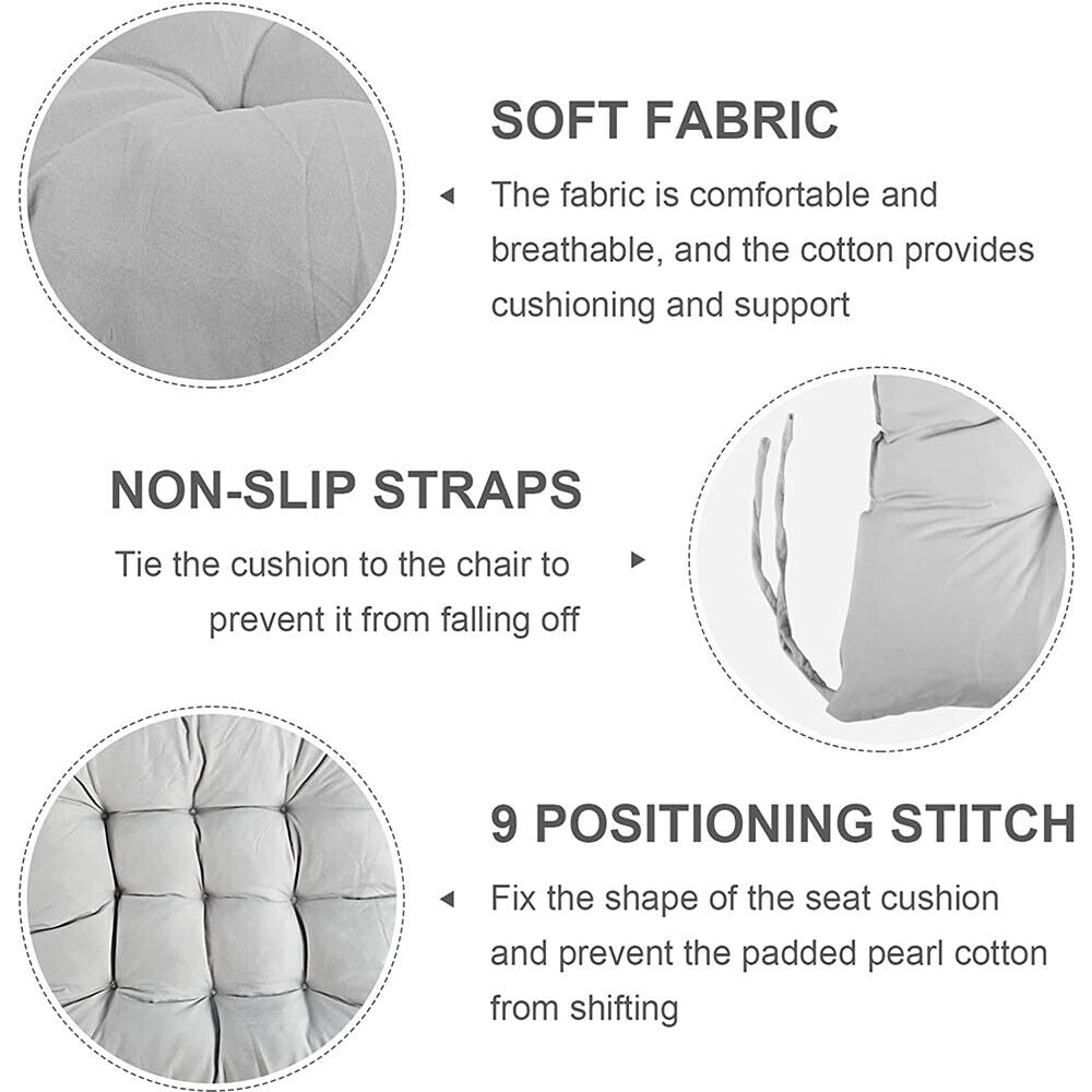 4 Pack Seat Pad Dining Room Garden Kitchen Chair Seat Cushions Tie on Plain Uk