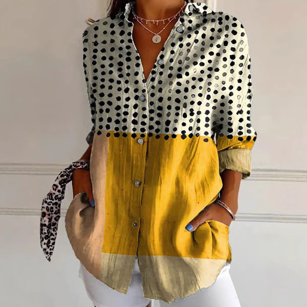 Women's 3D Digital Printing Fashion Long Sleeve Shirt