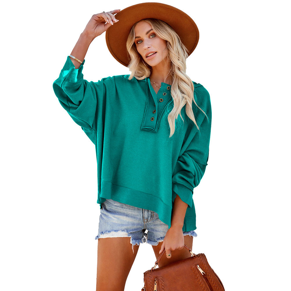 Women's Thickened Casual Drop-Shoulder Patchwork Hoodie