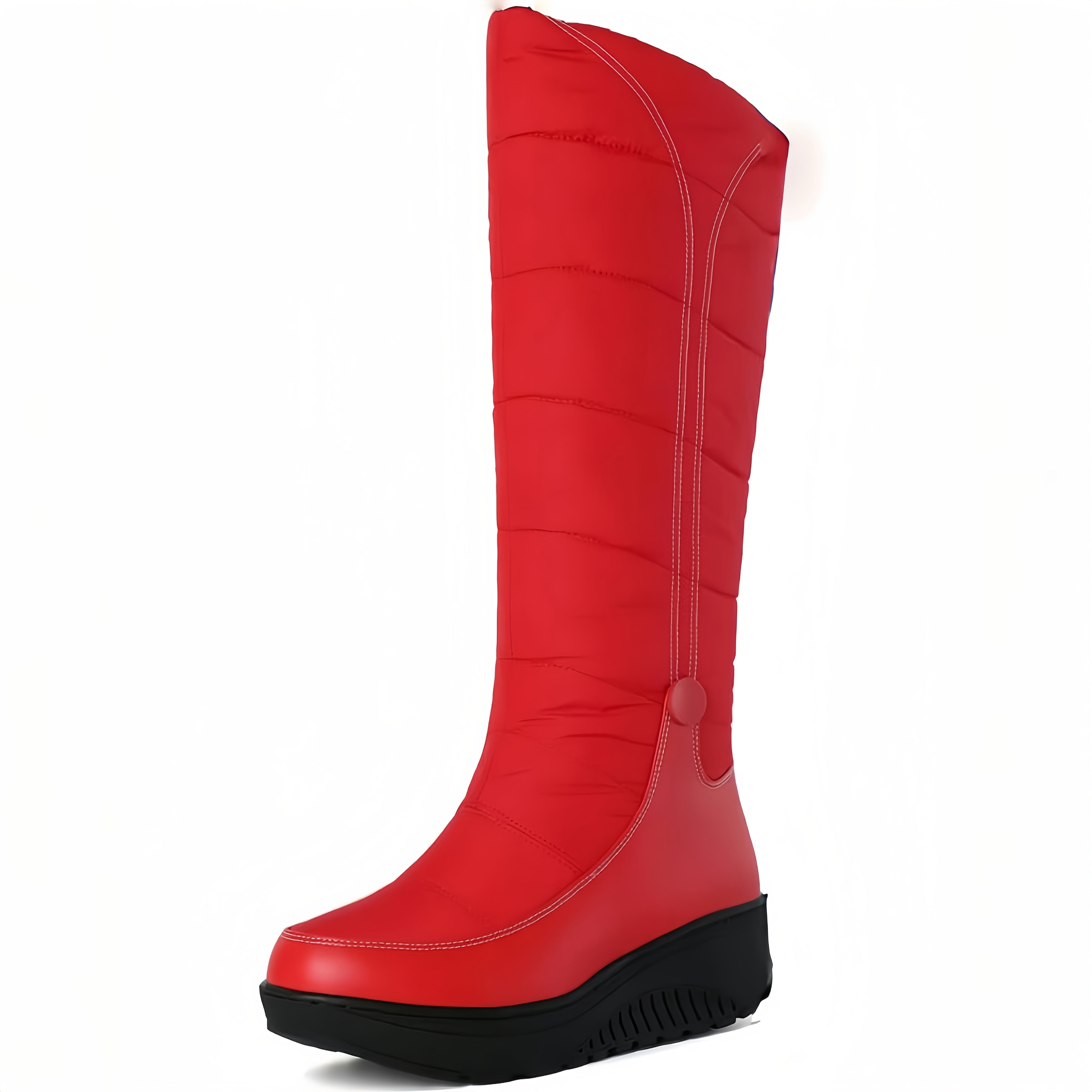 Women's Winter Warm Platform Wedge Snow Boots with Thick Sole and Round Toe