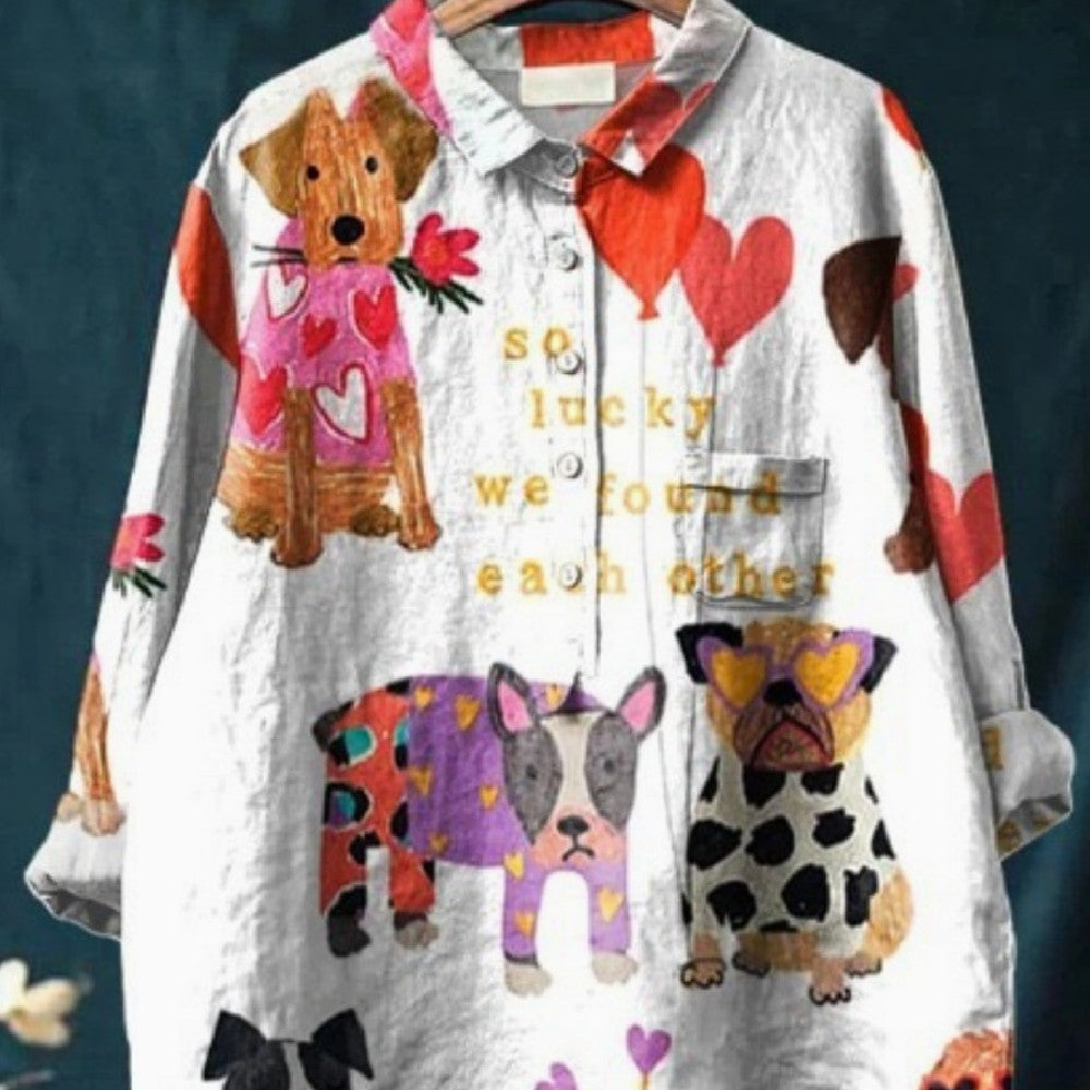 Casual Long Sleeve Shirt Animal Print Hawaiian Long Sleeve Shirt