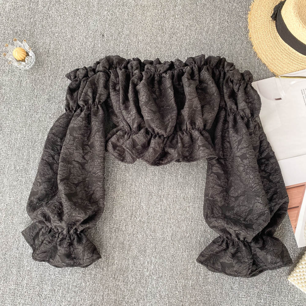 Women's Niche High Waist One-shoulder Tube Top Shirt