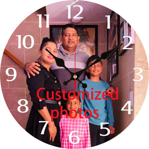 Custom Photo 12-Inch Large Wooden Wall Clock - ized Family//Partner Picture, Quartz Movement, Silent Sweep Mechanism, Home & Office Decor, Birthday/Anniversary Gift (AA Batteries Not Included) - Your Own