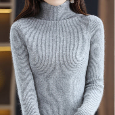 Autumn and Winter Women's Slim-fit Pullover Knit Sweater for Layering
