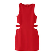 French-style Womens Hollow-out Midriff-baring Dress