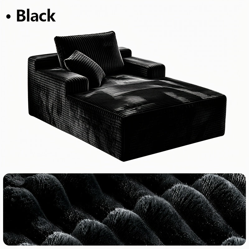 Modular L‑Shape Sectional Sofa with Chaise – Corduroy Fabric, 65" Reclining Chaise, No Assembly Required