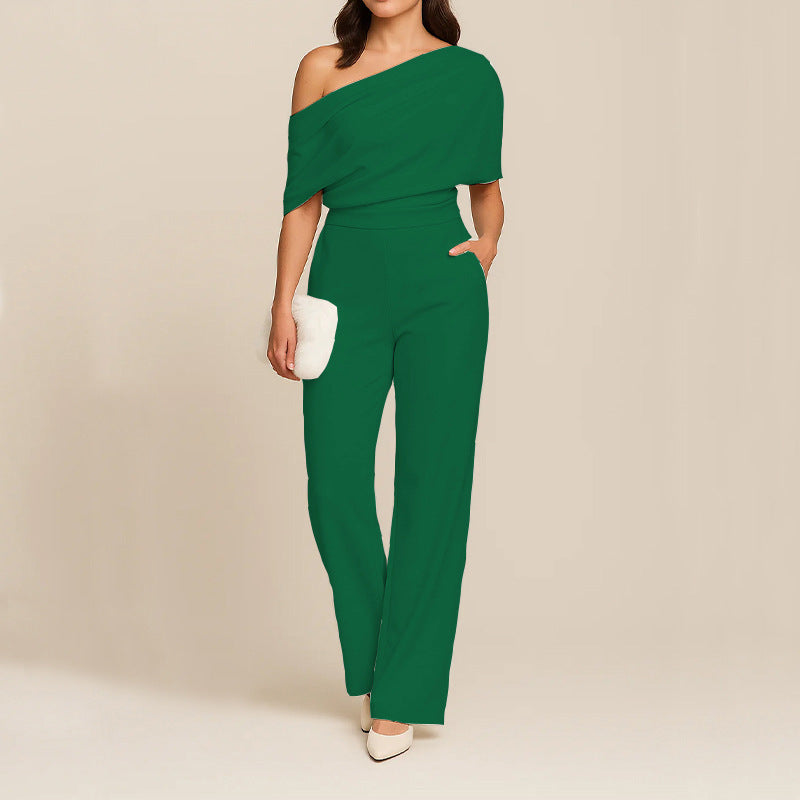 Elegant One-Shoulder Slimming Jumpsuit for Women