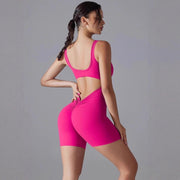 Seamless Slim-Fit Solid Backless Yoga Jumpsuit
