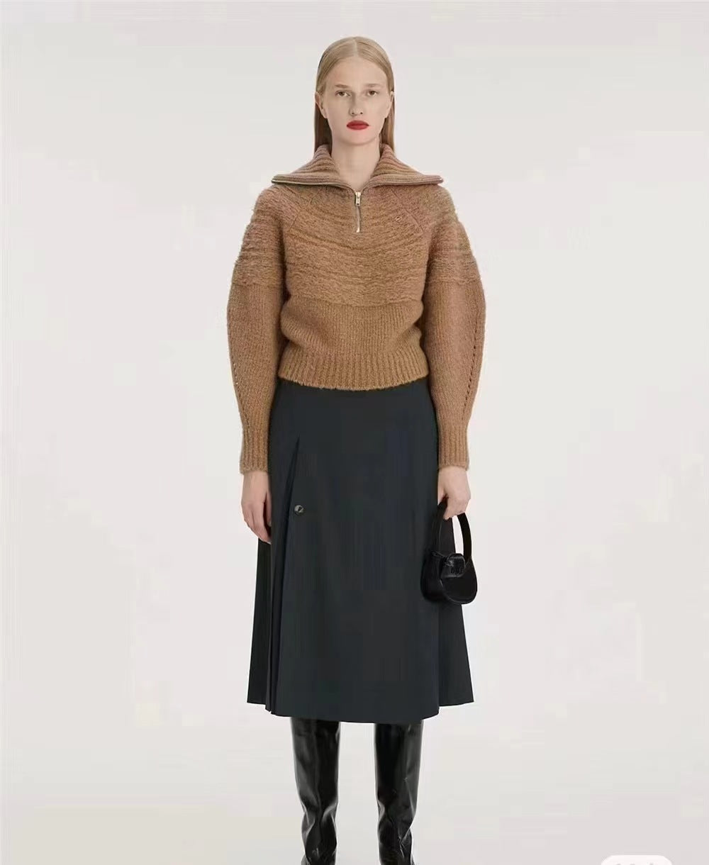 Women's Cozy Half-Zip Wool Pullover Sweater