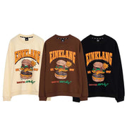 Hamburg Letter Print Oversized Long Sleeve Sweatshirt