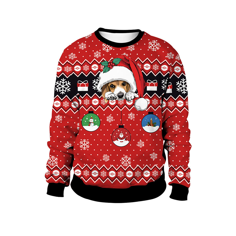 Festive Animal Print Christmas Sweater for Women