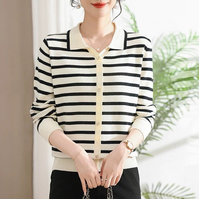 Mid-age Thickened Pullover Knit Sweater