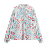 Chic Floral Print Poplin Shirt for Women