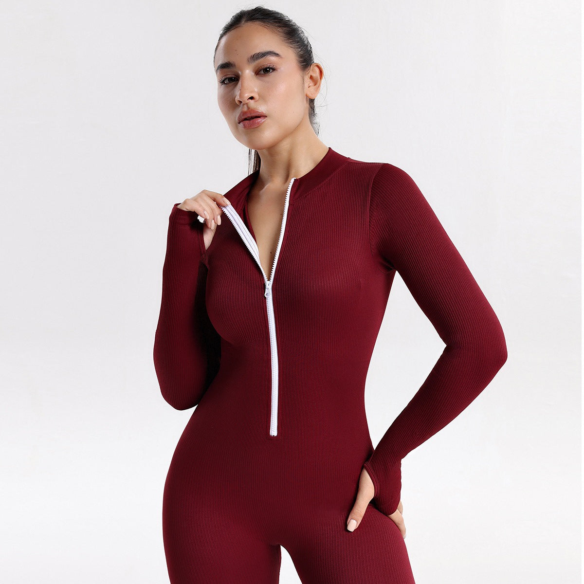 Seamless Ribbed Yoga Romper for Women