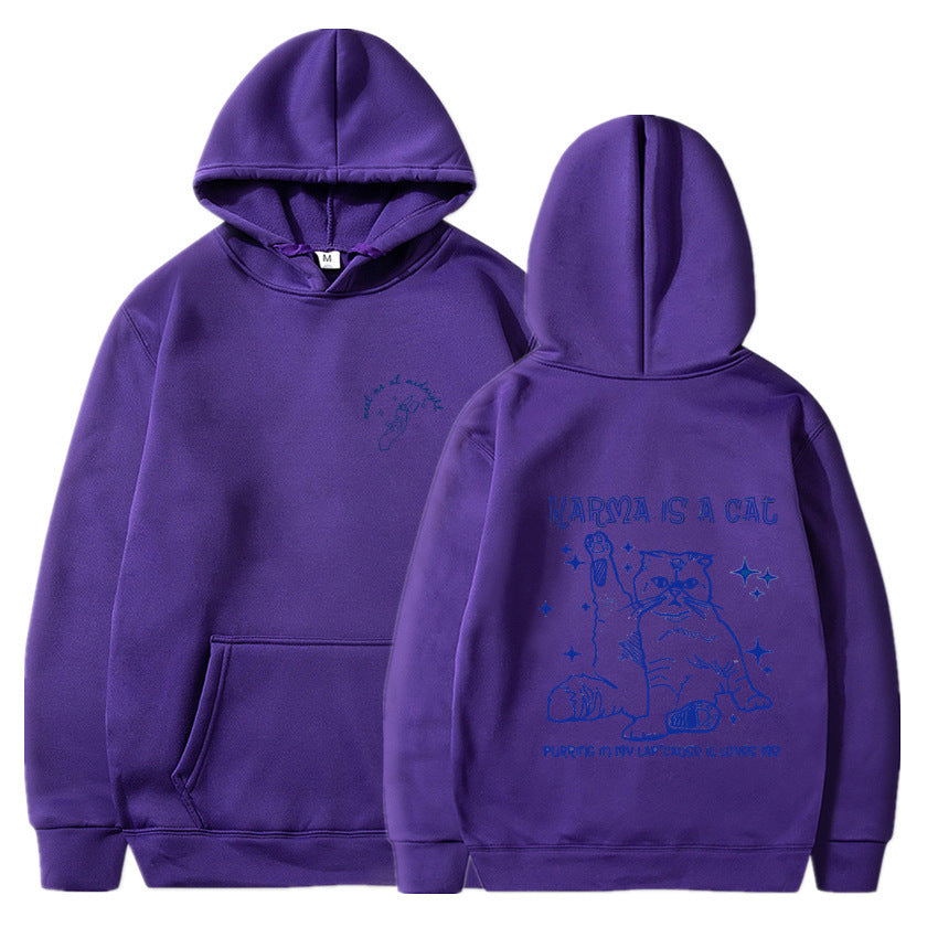 Cozy Cartoon Couple Velvet Hooded Sweatshirt