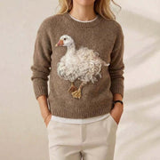 Womens Crew-neck Sweatshirt with Digital Print