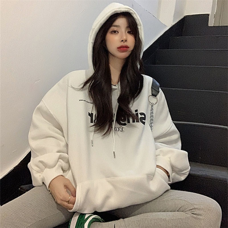 Women's Cozy Loose Fit Hooded Sweatshirt Coat