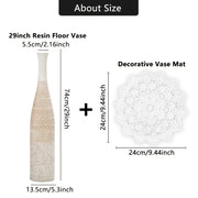 Extra-large resin floor vase with wavy pattern design