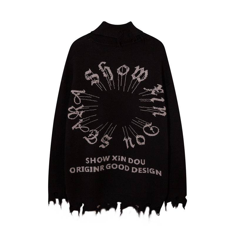 Cozy Printed Streetwear Pullover Sweater