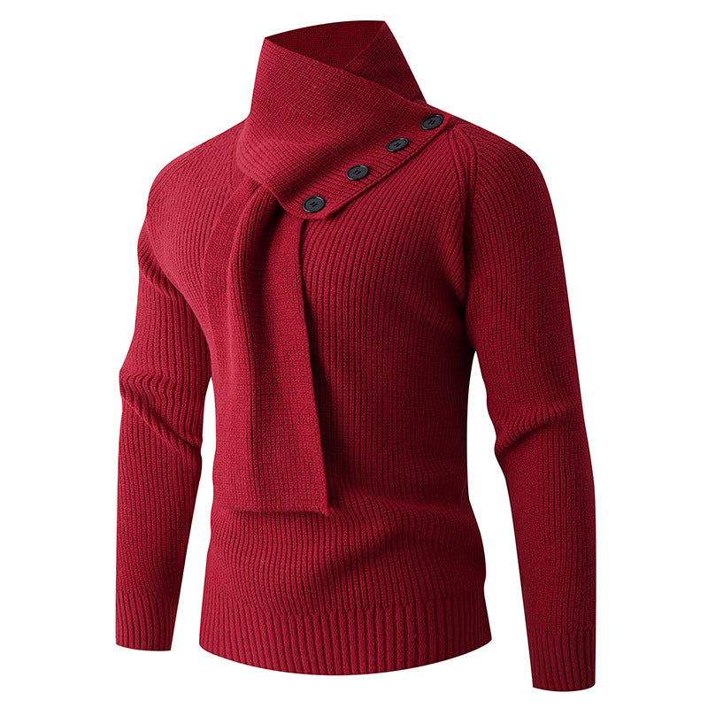 A Thick High-neck Sweater with a Strong Sense of Knitwear Design