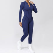 Women's Half-Zip Long Sleeve Yoga Jumpsuit