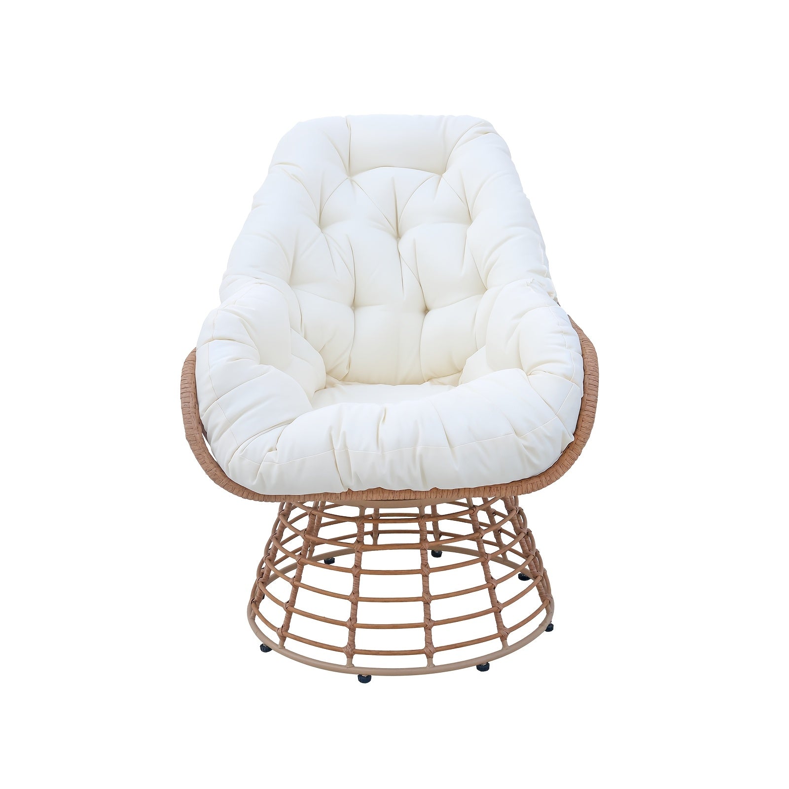 Outdoor Patio Swivel Chair 360 Degree Rotation, Wicker Bistro Set with Thick Cushions, Wicker Lounger Chairs, Rattan Chairs Conversation Set, Coffee Table, Ottoman, Garden Balcony Backyard, Ergonomic Design