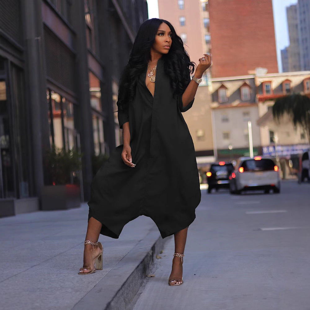 Minimalist Chic Women's Casual Jumpsuit with Pockets