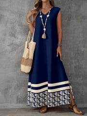 Retro Ethnic Style Dress - Women's Casual Long Sleeve Maxi Dress fo…