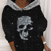 Halloween Slimming Graphic Print Pullover Hoodie