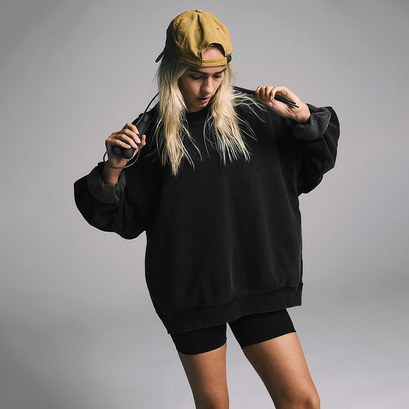 Casual Loose Fit Sports Pullover Sweatshirt