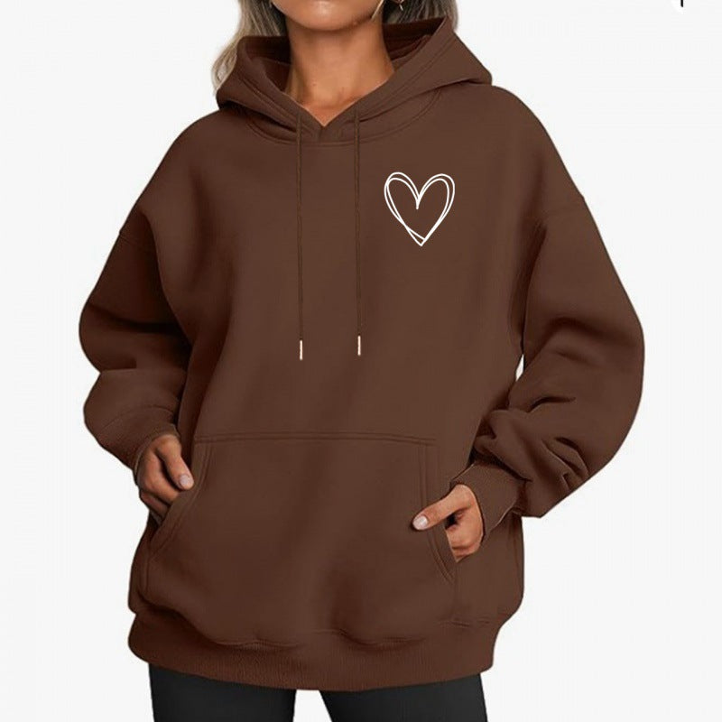 Cozy Korean Style Brushed Fleece Hooded Sweatshirt