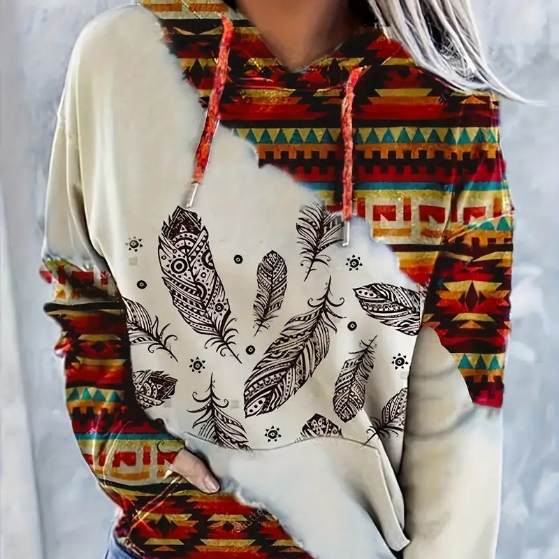 Ethnic Style Women's 3D Graphic Casual Sports Hoodie