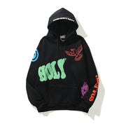 3D Foam Graffiti Print Streetwear Hoodie for Women