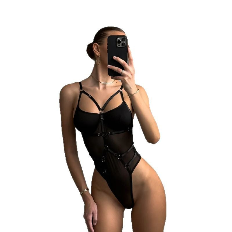Cross Bandage Bodycon Jumpsuit Romper