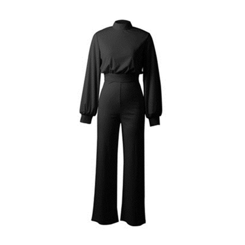 Elegant Women's Wide-Leg Long-Sleeve Jumpsuit