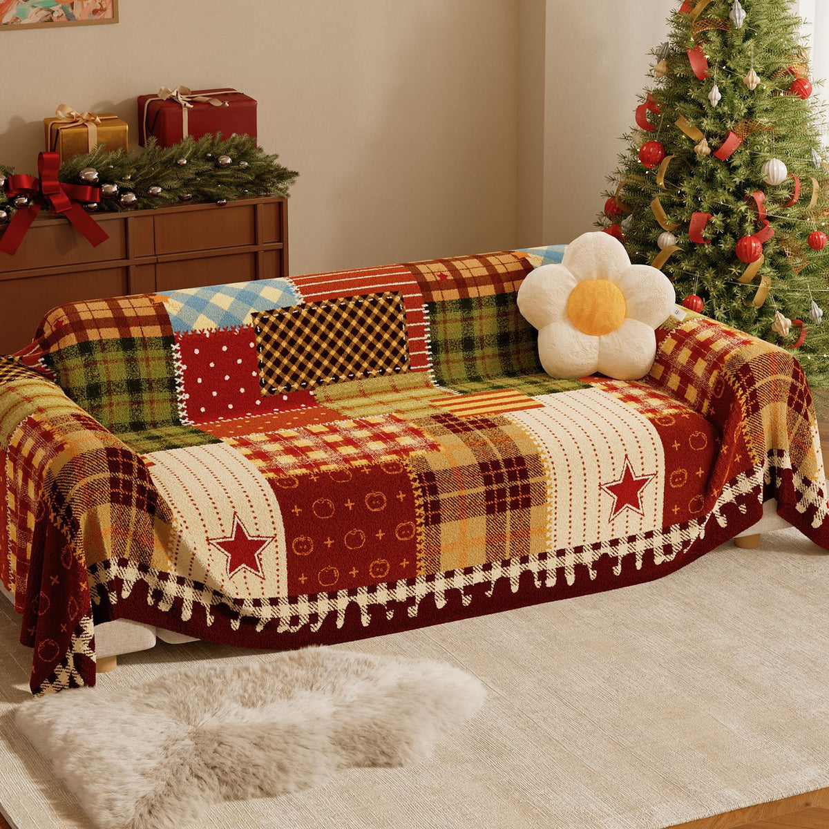 Flannel Sofa Cover Towel Sofa Blanket Cushion