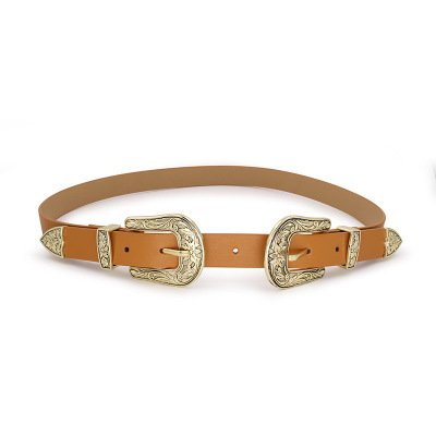 Vintage Style Double Buckle Belt for Women