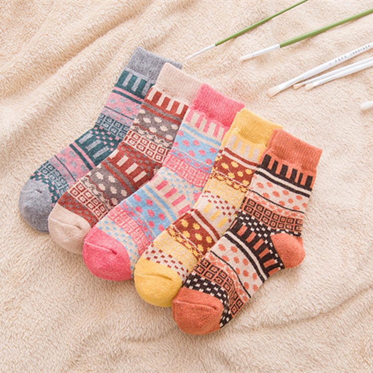 Warm Women's Rabbit Wool Socks for Autumn & Winter