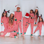 Cozy Red Striped Family Suit Set