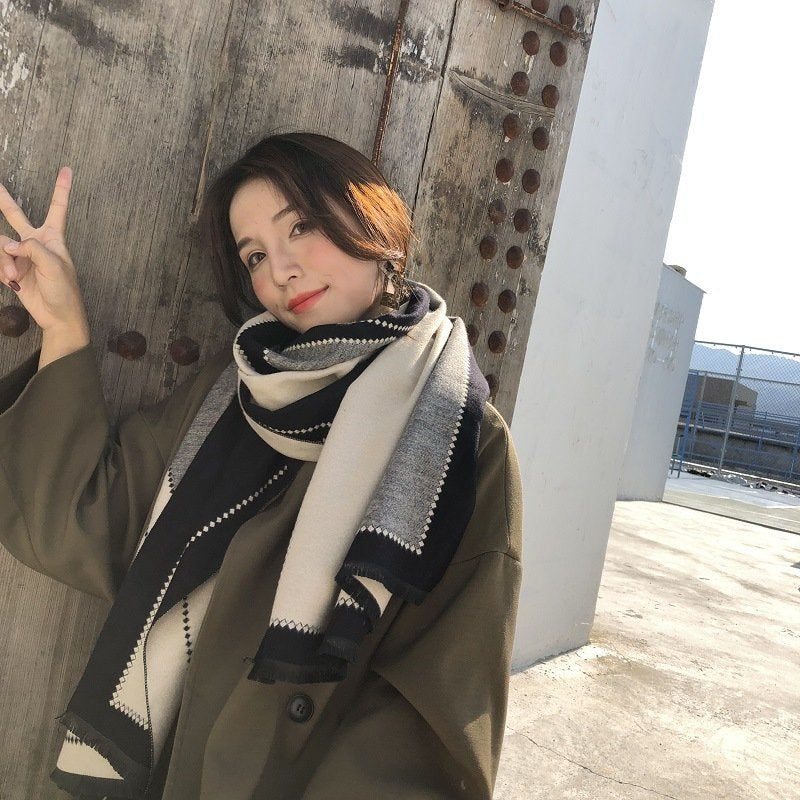Stay Warm with Geometric Shawl