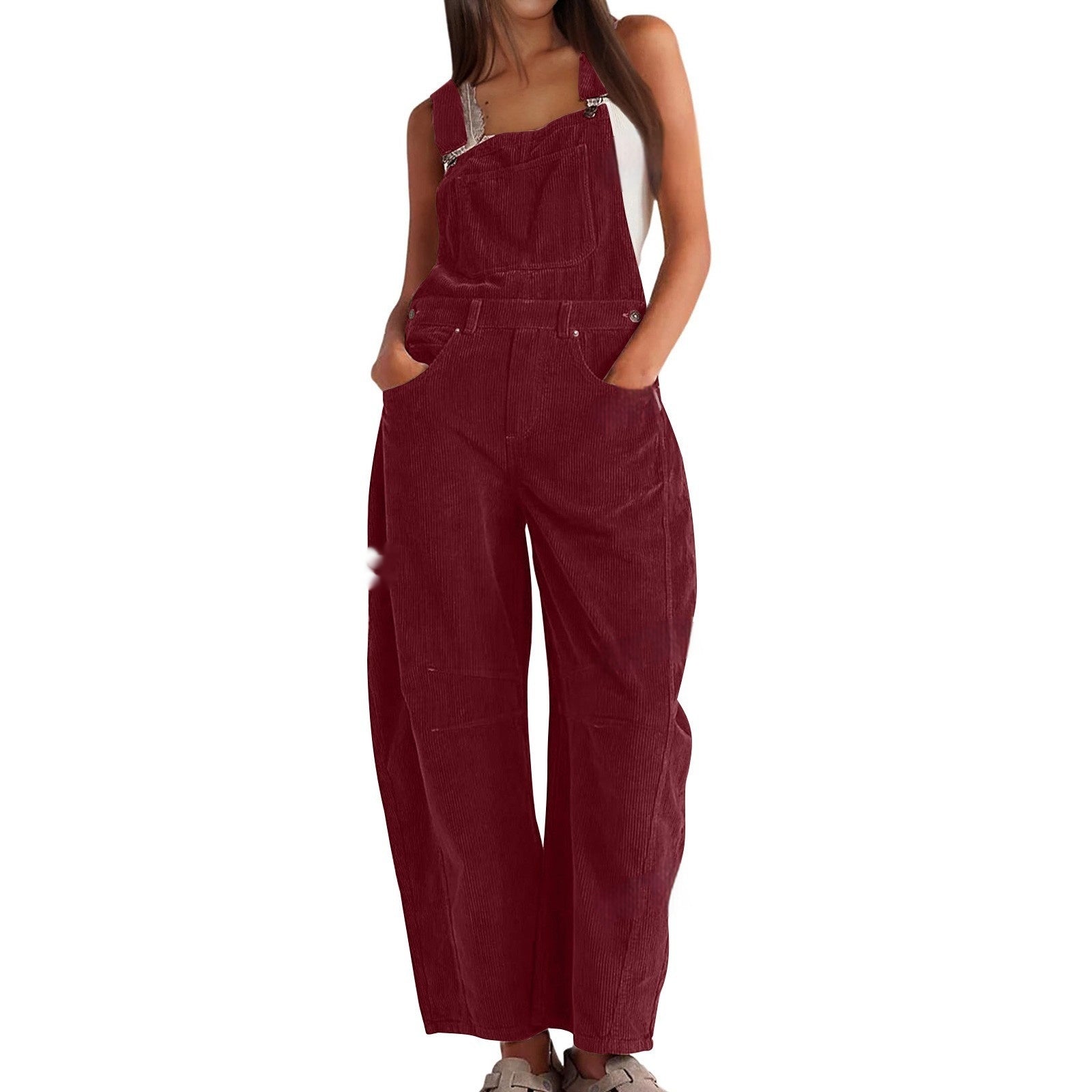 Chic Casual Loose Fit Women's Bib Jumpsuit
