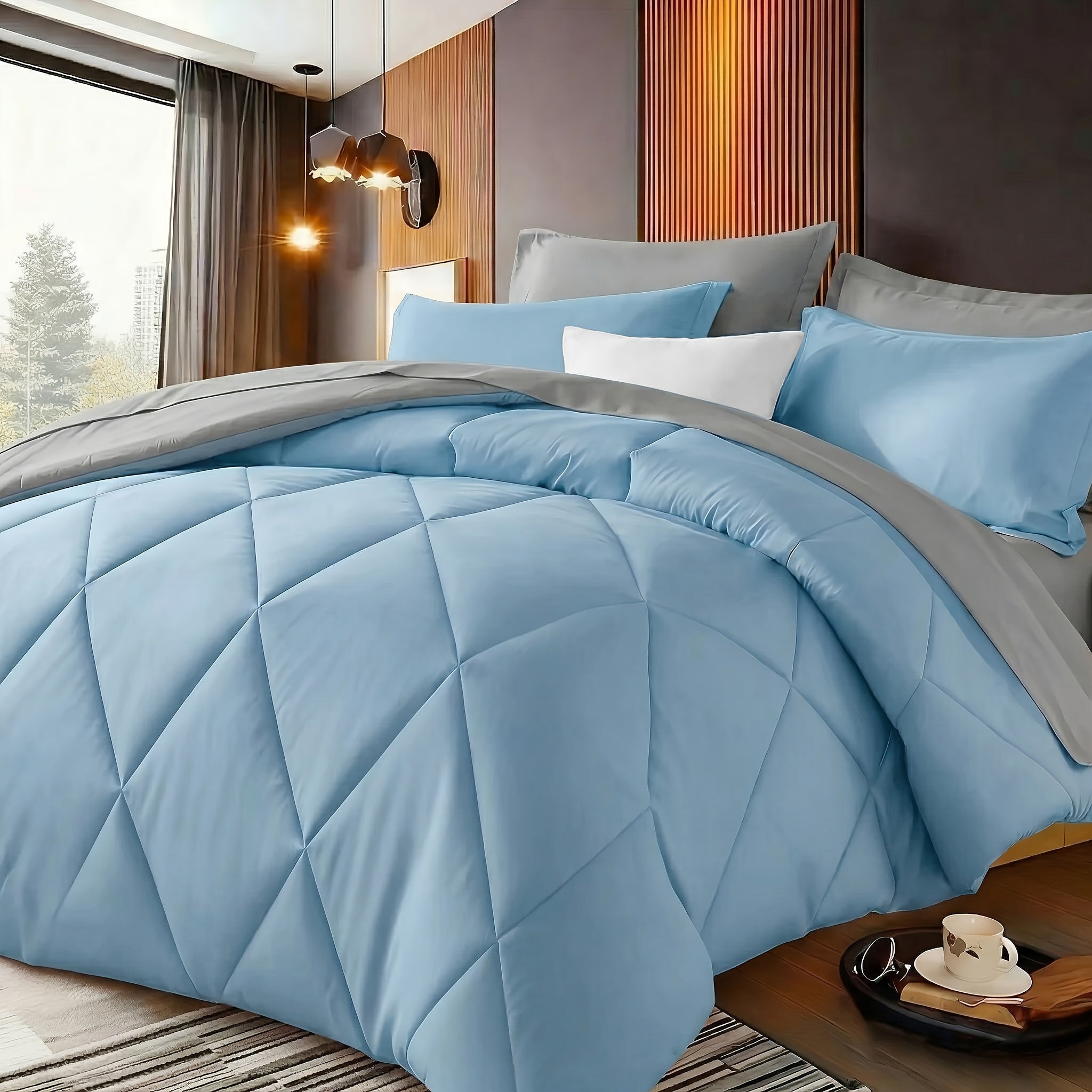 2‑Piece Solid Color Diamond‑Pattern Bed Sheet Set – Large & Extra‑Large, Ultra‑Fine Fiber Quilt with Pillowcase