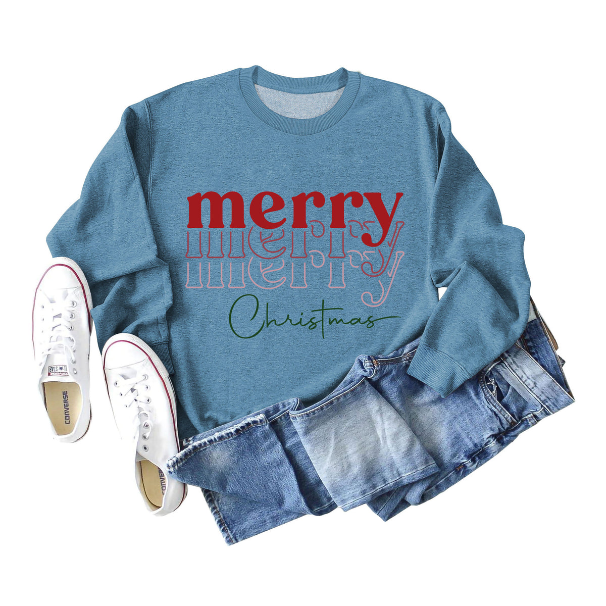 Women's Festive Letter Print Christmas Long Sleeve Sweater