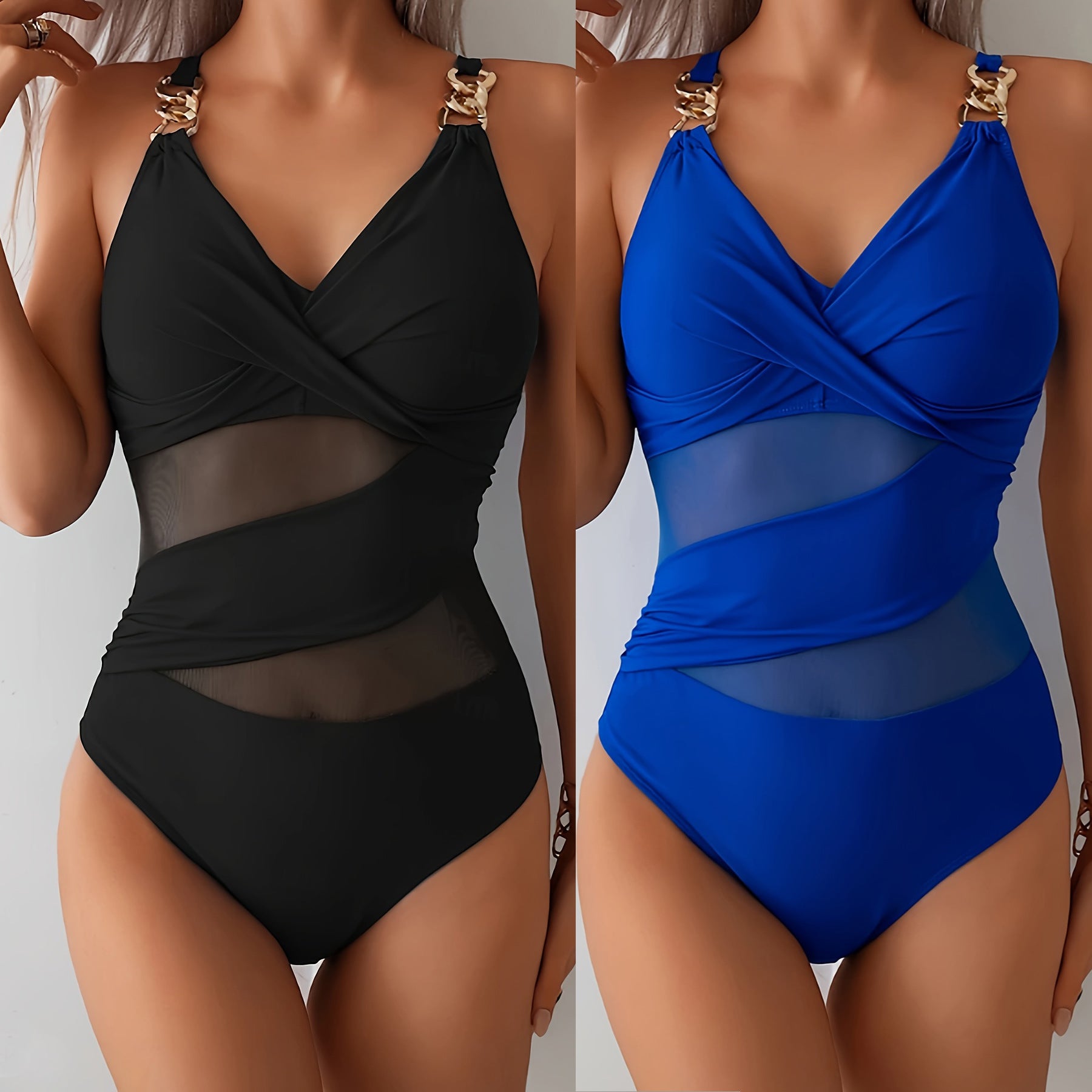 Hollow-out Solid Color One-piece Bikini Swimwear Women