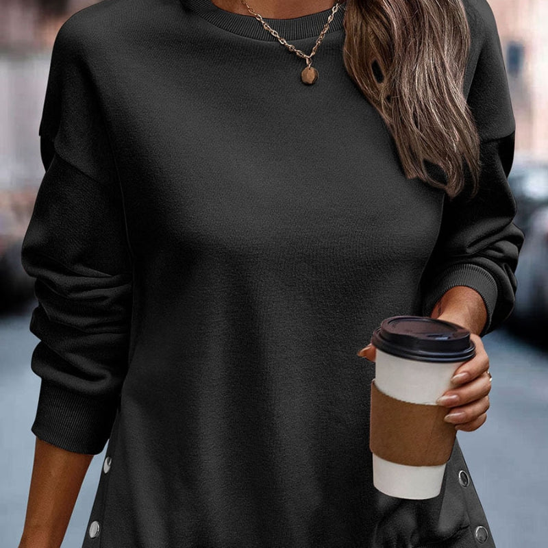 Women's Casual Loose Long Sleeve Pullover Sweatshirt