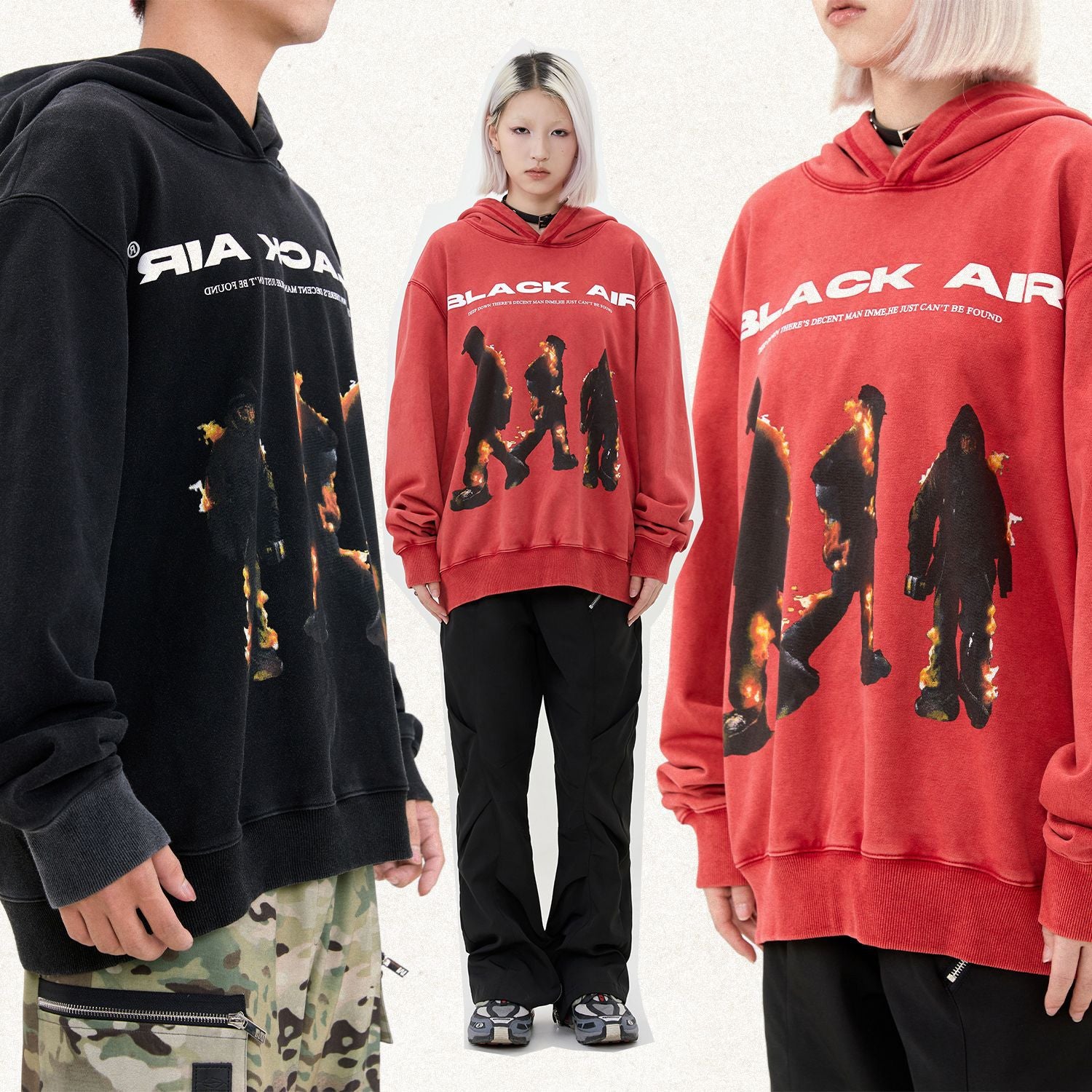 Men's Flame Streetwear Pullover Sweater