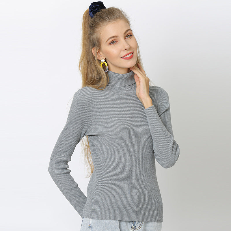 Solid-color Turtleneck Oversized Sweater for Women