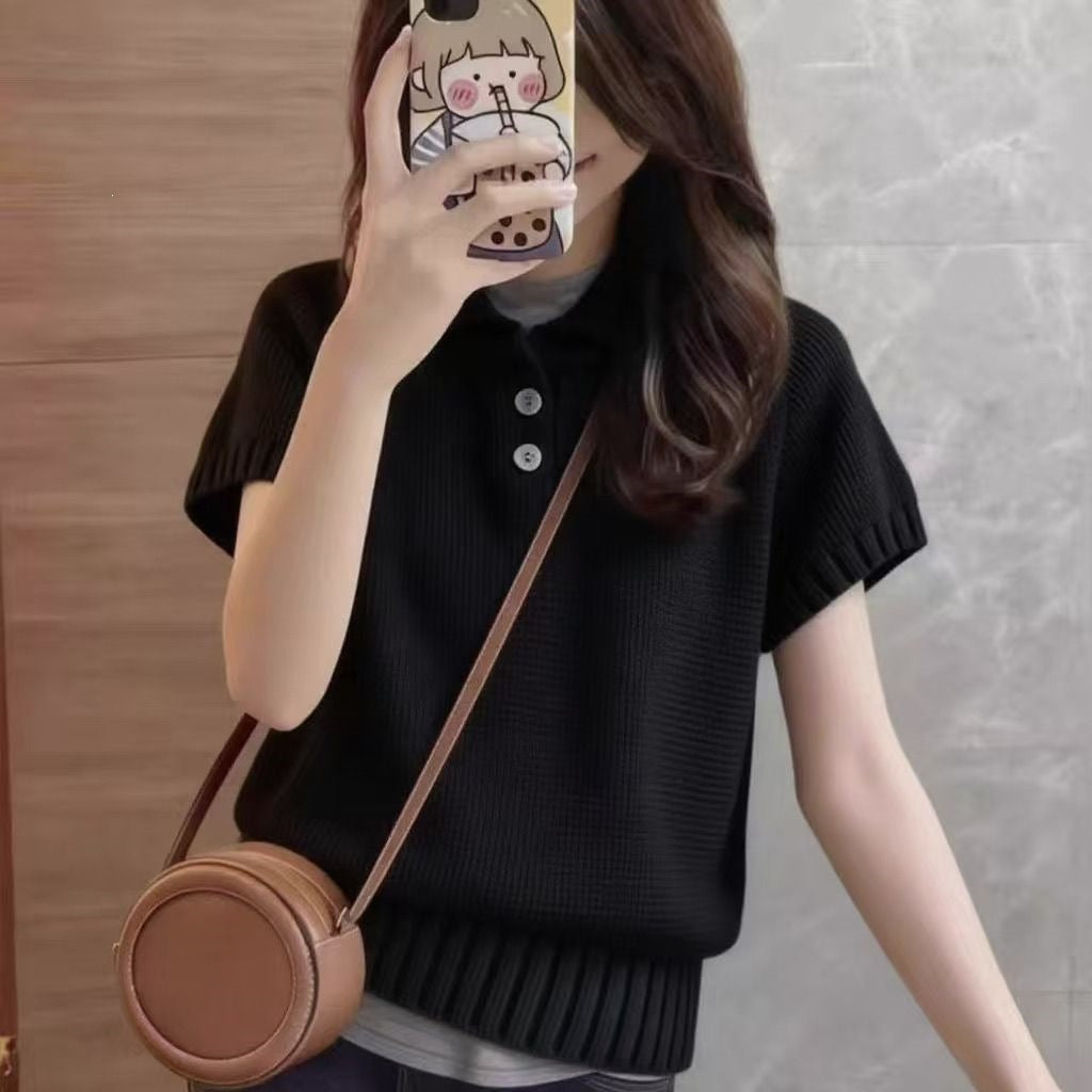 Short Sleeve Shirt Women's Summer New Collar Loose Hundred