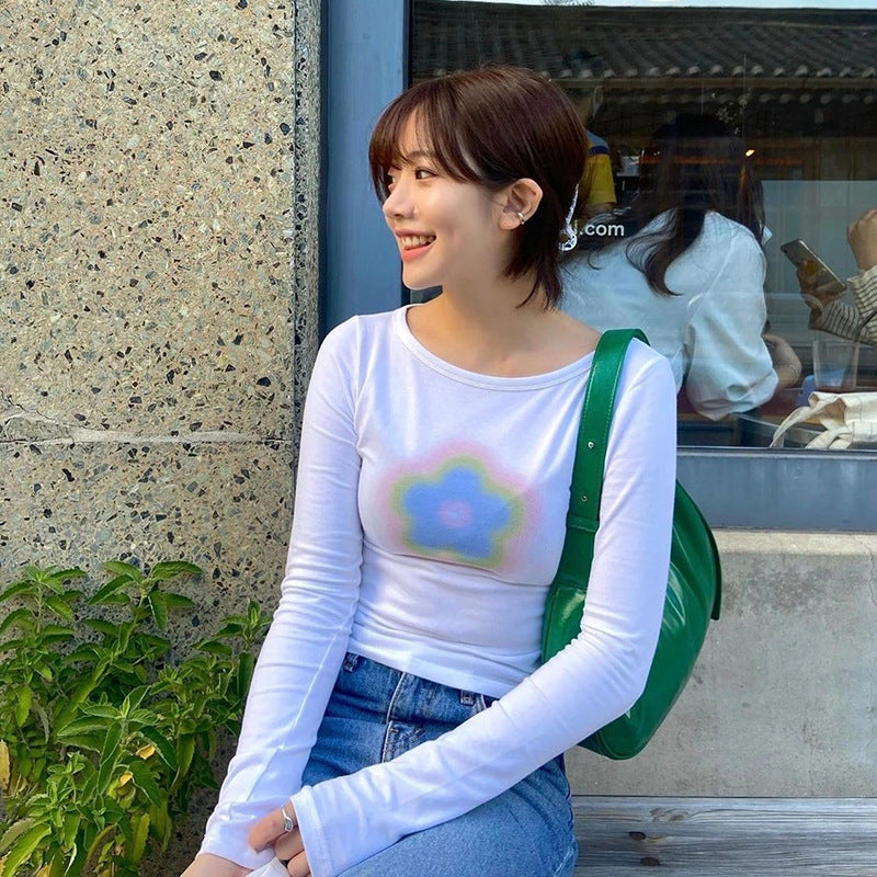 Slim-Fit Long-Sleeve T-Shirt with Shoulder Detail
