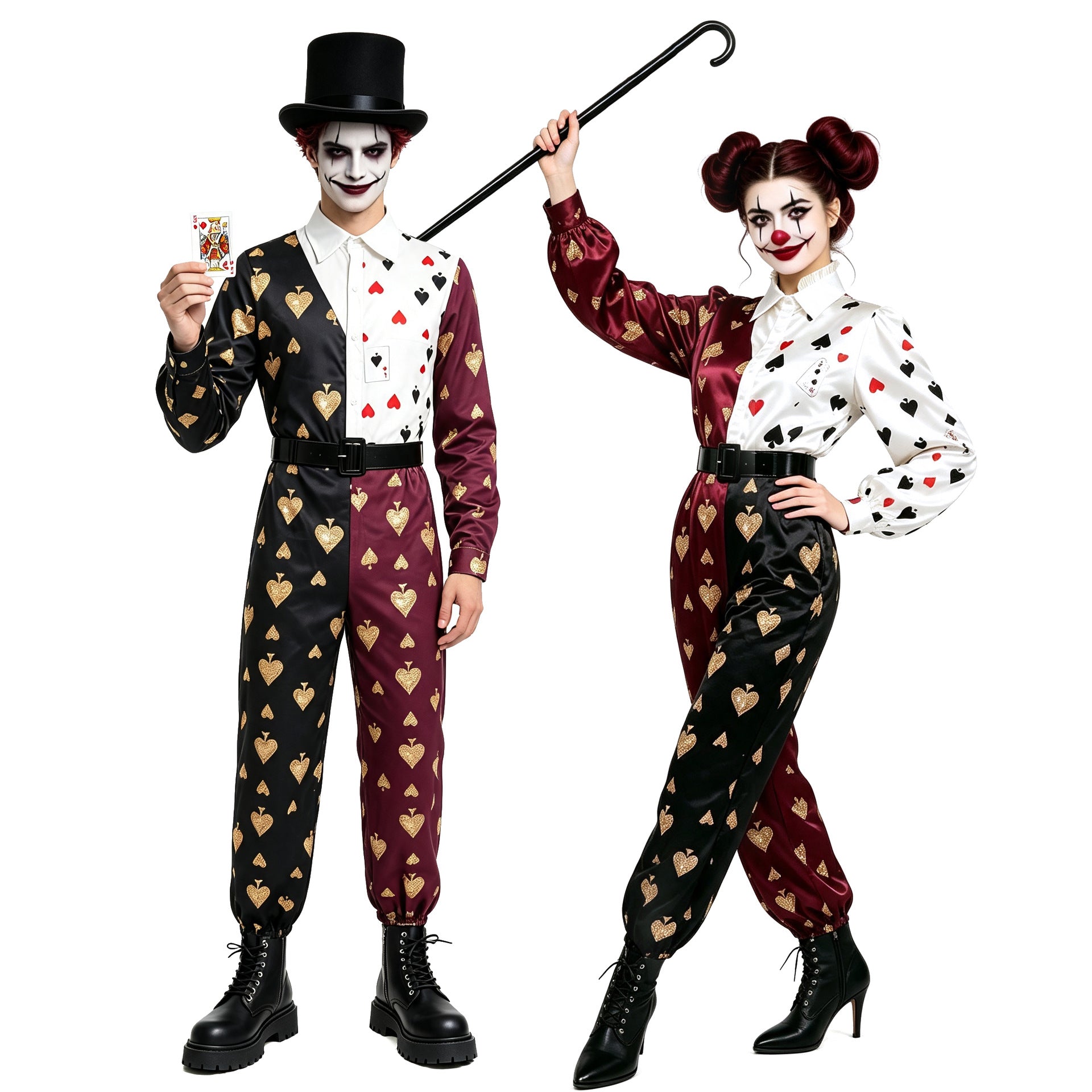 Dark Circus Playing Card Clown Costume